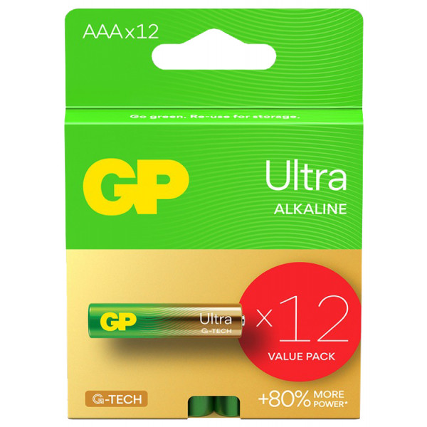 GP Ultra Alkaline AAA Batteries - 12pk image