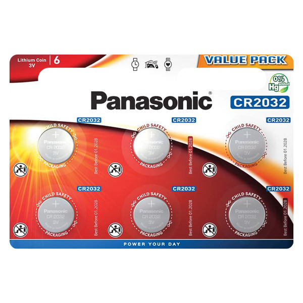 Panasonic CR2032 6pk Strip image