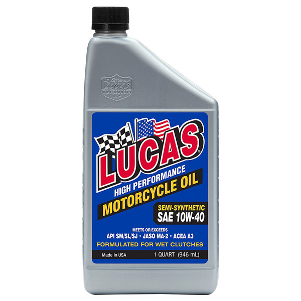 Lucas Oil Semi-Syn 10W-40 Motorcycle Oil 946ml image