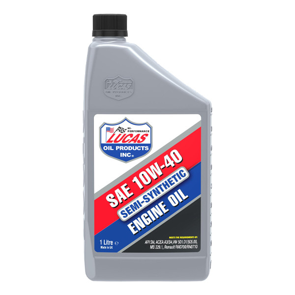 Lucas Oil Semi-Synthetic 10W-40 Engine Oil/12x1/Litre image