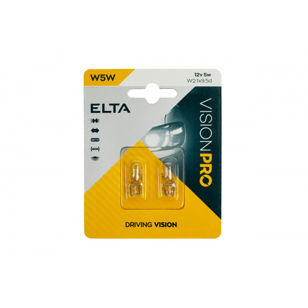 Vision Pro 12v 5w W2.1x9.5d T10 'E' twin blister image