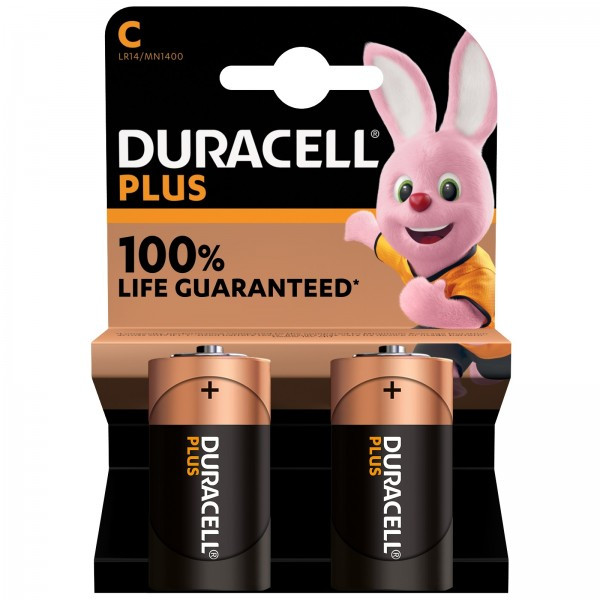 Duracell Plus 100% Power C Batteries - 2 Pack image
